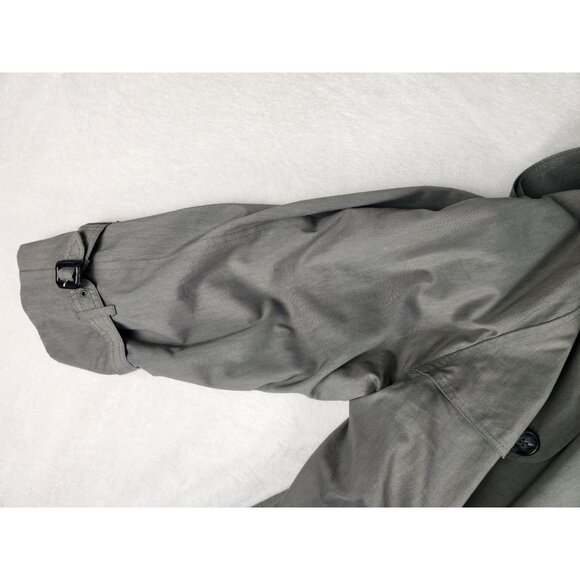 Men’s London Fog Double Breasted Trench-Coat 42 Reg Gray w Zip Out Lining - Picture 6 of 16